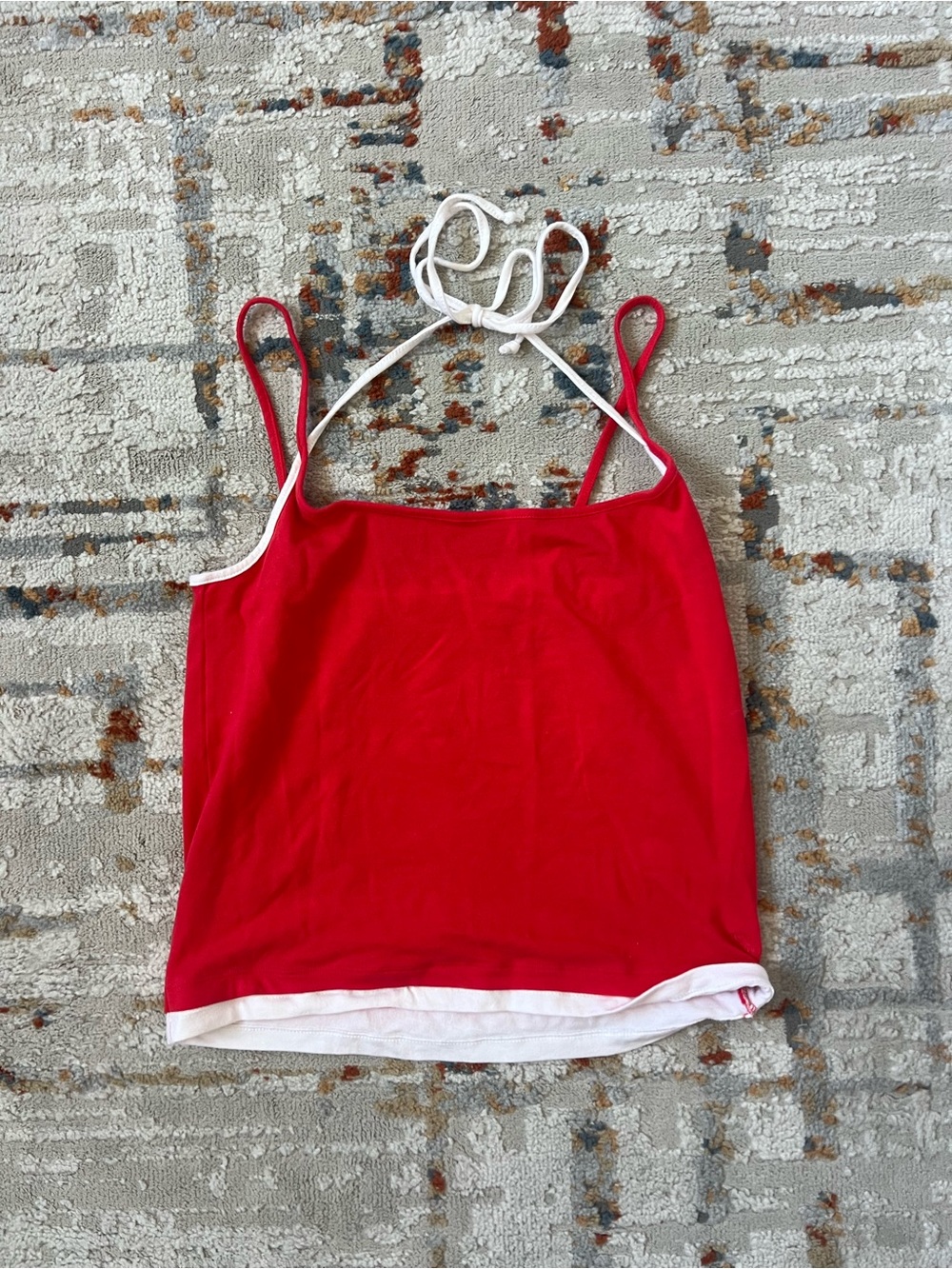 Urban Outfitters Red Halter Tank with White Trim